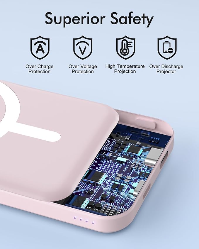 podoru for Magsafe Battery Pack, 5000mAh Magnetic PowerBank - Image 7