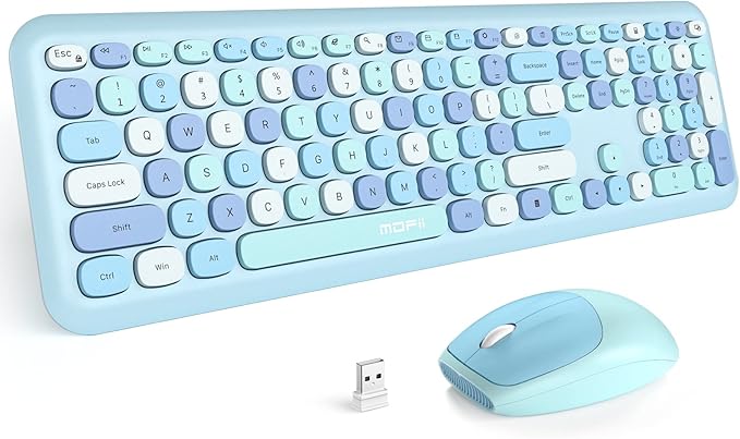 MOFII Wireless Keyboard and Mouse Combo Silent, Slim Compact 2.4G USB Full Size by MOFII