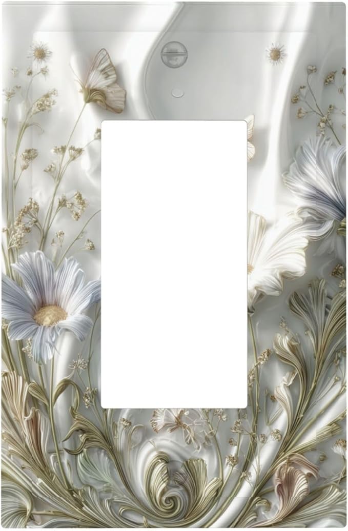 Bvtewkhz Boho Floral Wild Flower 1 Gang Single Rocker Decorative Light Switch - Image 2
