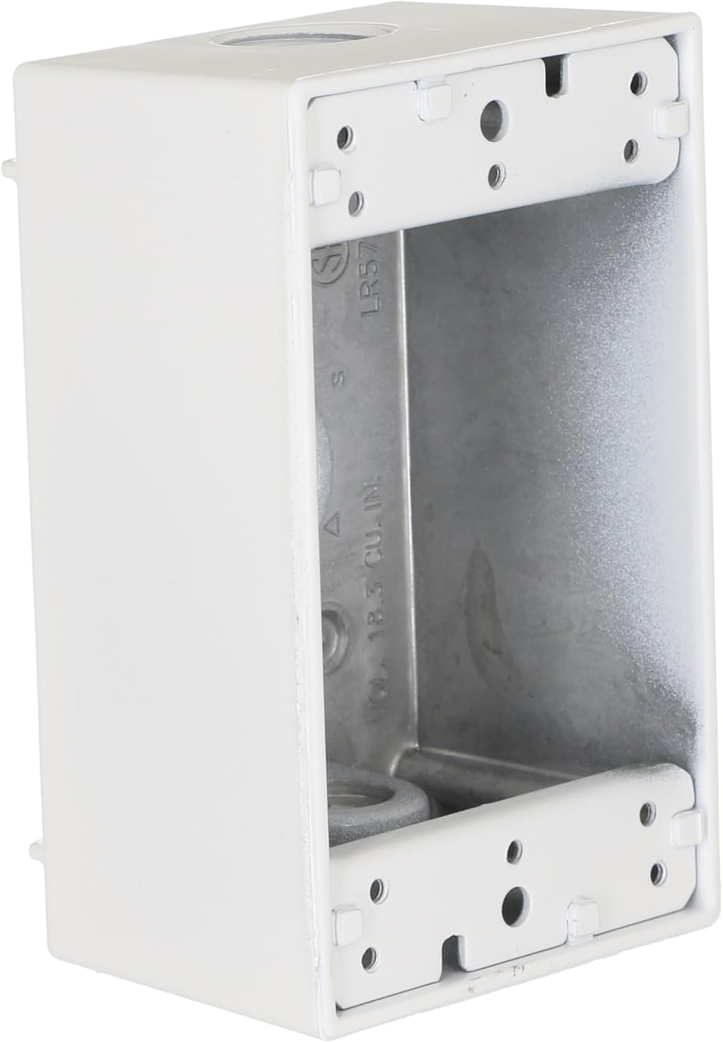 Hubbell-Raco 5320-1 Weatherproof Box, 1 Gang, 18.3 Cu-in X 4-1/2 in L X 2-3/4 in W X 2 in D, Cubic inches, White