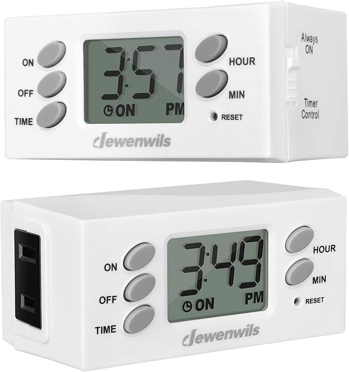 DEWENWILS 24 Hour Outlet Timer, 125V 15A 1000W Timers by DEWENWILS