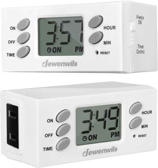 DEWENWILS 24 Hour Outlet Timer, 125V 15A 1000W Timers by DEWENWILS