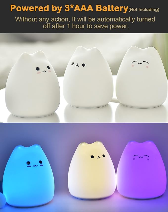 LED Cat Night Light, Battery Powered Night Light - Image 6
