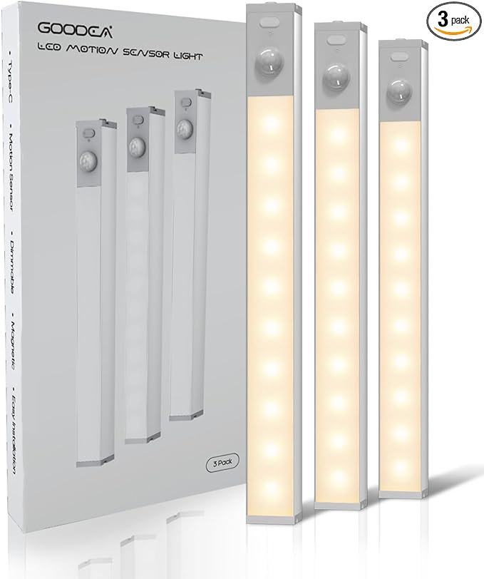 GOODEA Led Under Cabinet Lights Wireless, 7’’ Rechargeable Motion Sensor Light by Goodea