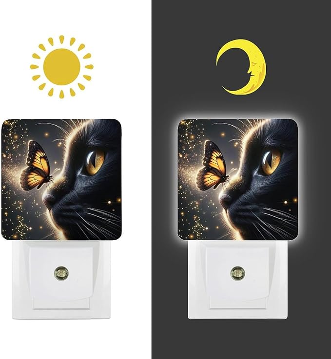 YKJAHSD Cat Butterfly Night Light, Plug into Wall Decor Nightlights - Image 7