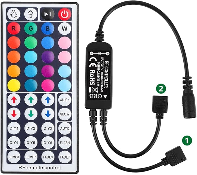 SUPERNIGHT RGB Light Strip Remote Controller, RF Remote of 2-in-1 4 Pin Dimming by SUPERNIGHT