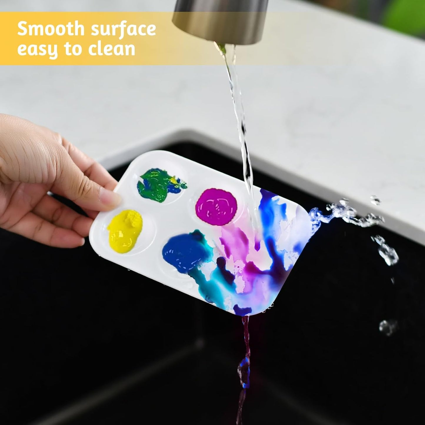 Paint Tray Palettes Plastic Paint Pallets for Kids or Students Watercolor Palette Painting Tray for Painting Party, DIY Craft and Art Painting (50)