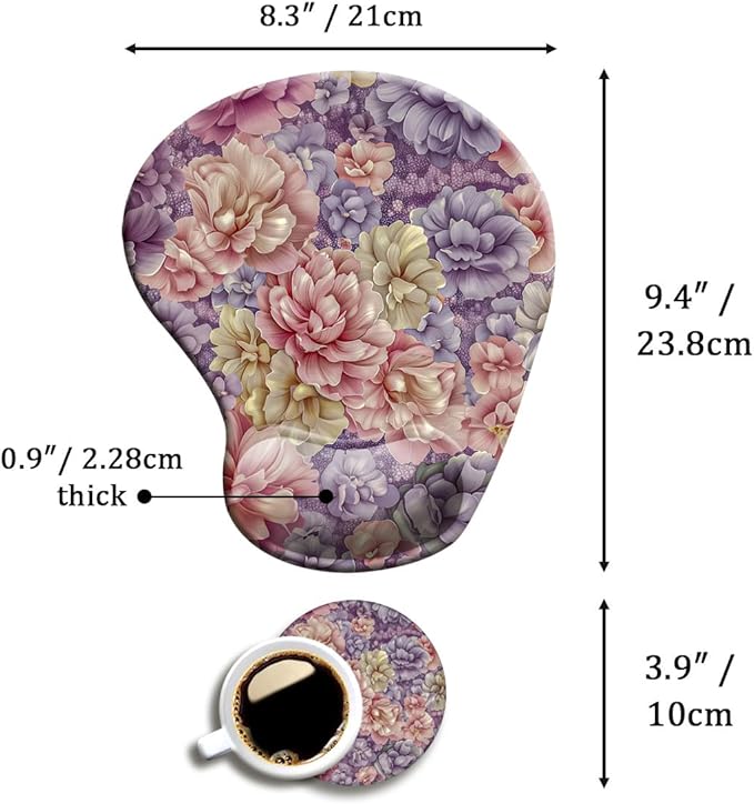 Ergonomic Mouse Pad with Wrist Support, Mouse Pad with Wrist Rest and Coaster - Image 5