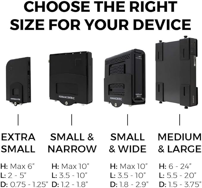 HumanCentric Cable Box and Modem Mount, Adjustable Wall Mount - Image 2