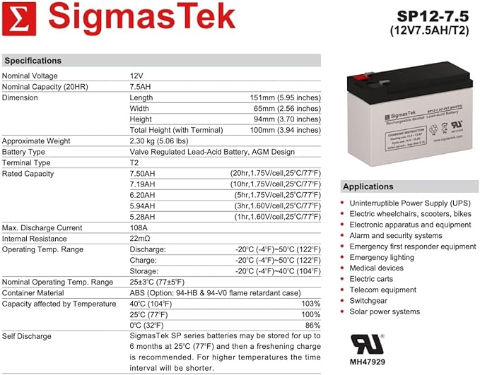SigmasTek PCM Powercom Black Knight Pro BNT-800AP Compatible UPS Battery - Image 3