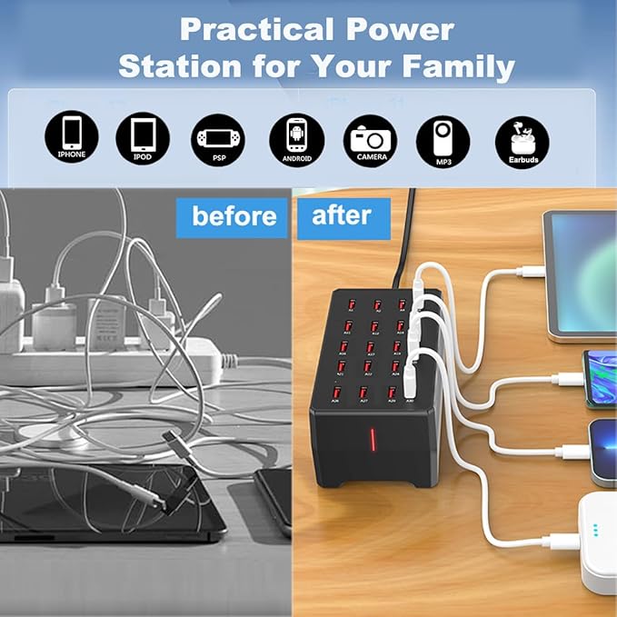 MaxLax 20-Port USB Charger Station, Compatible - Image 6