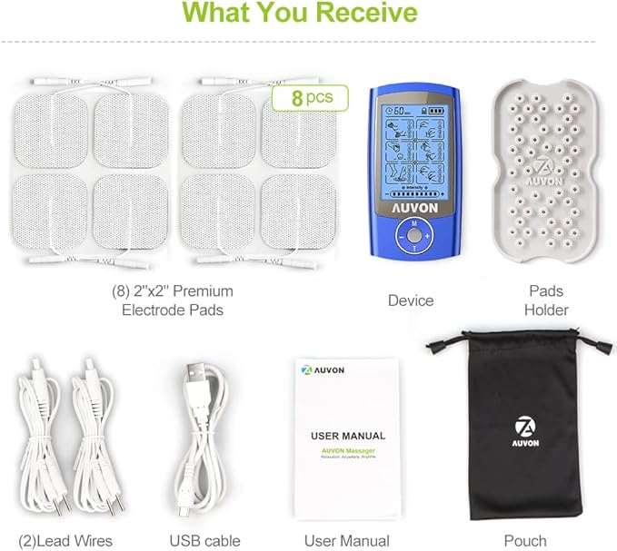 AUVON Rechargeable TENS Unit Muscle Stimulator, 24 Modes 4th Gen TENS Machine - Image 8