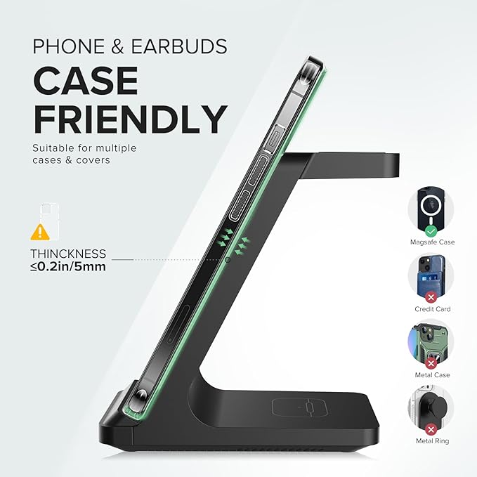 Wireless Charging Station, 3 in 1 Fast Wireless Charger Stand - Image 5