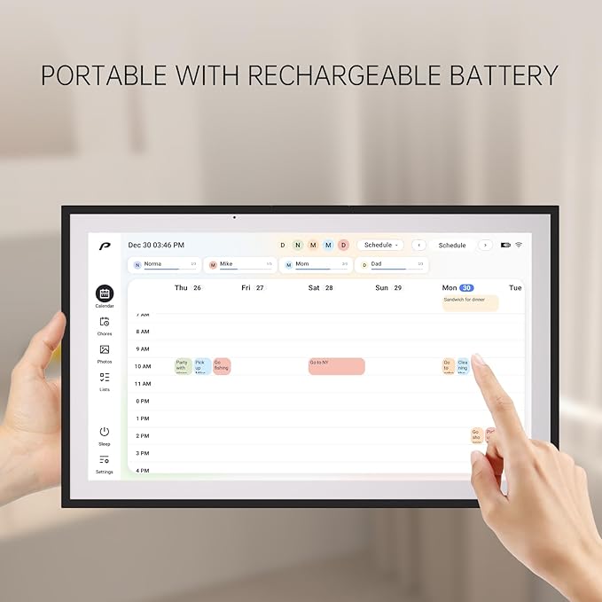 Digital Calendar, 15.6 inch Wall Planner & Chore Chart, Rechargeable Full HD - Image 5