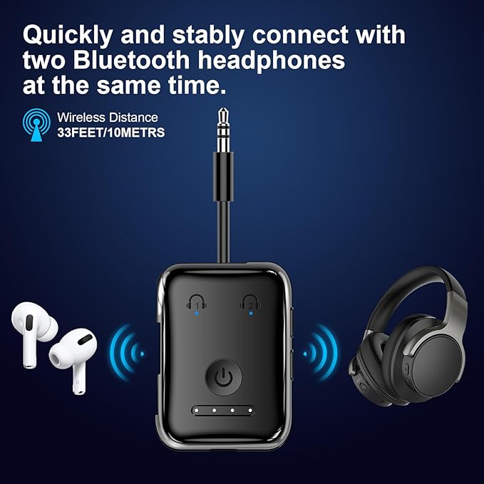 Premium Bluetooth 5.4 Transmitter, Airplane Wireless Adapter, Supports 2 - Image 8