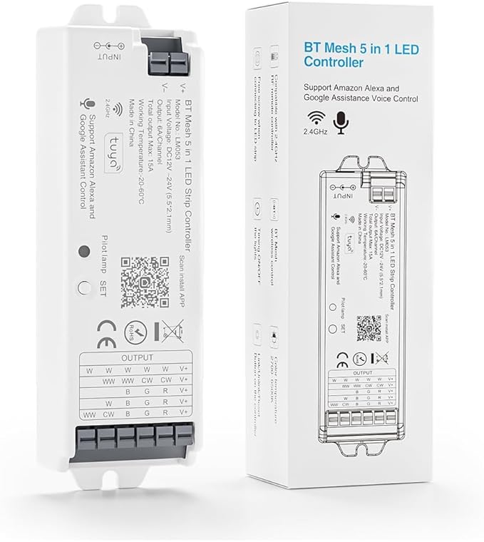 FCOB 5in1 LM053 Bluetooth Mesh PWM LED Controller SmartLife TuyaSmart APP by FCOB