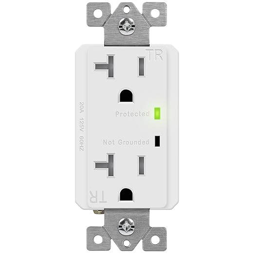 TOPGREENER Decorator Receptacle Outlet w/Surge Protector and Grounding Indicator by TOPGREENER
