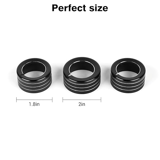 JeCar Air Conditioner Button Trim Cover Aluminum Alloy Knob Cover Fit - Image 2