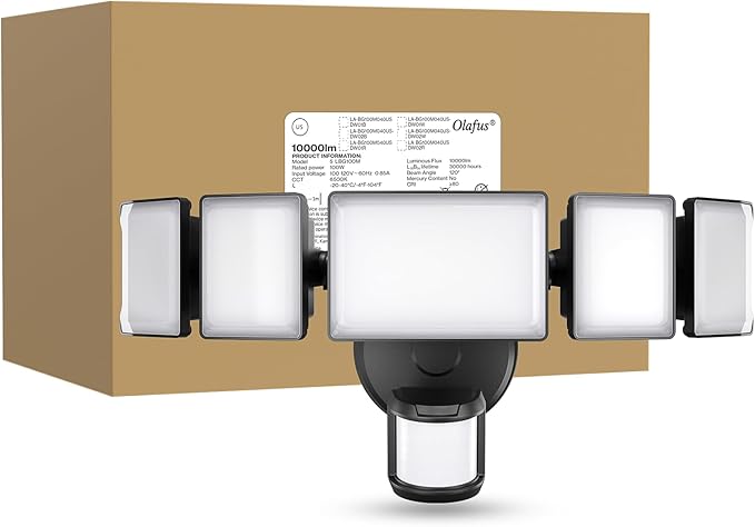 Olafus 130W Motion Sensor Outdoor Lights, 13000LM 6500K Daylight Flood Lights - Image 9