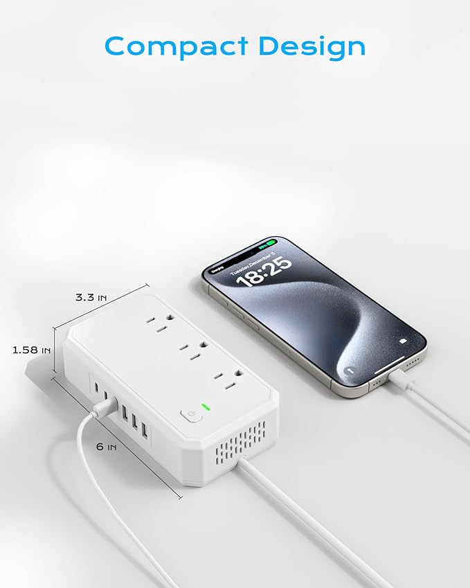 Puveini US to Europe Travel Adapter 220V to 110V Voltage Converter - Image 7