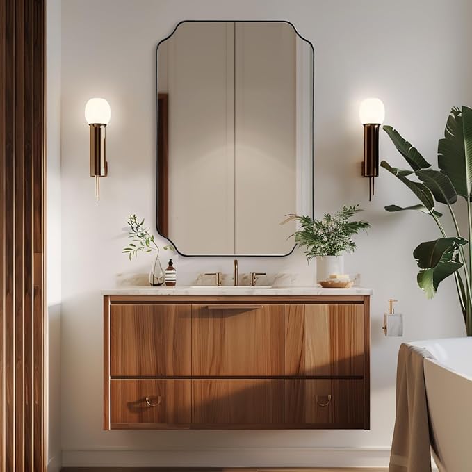 ANDY STAR Brushed Bronze Scalloped Mirror, Antique Scalloped Mirror in Premium - Image 7
