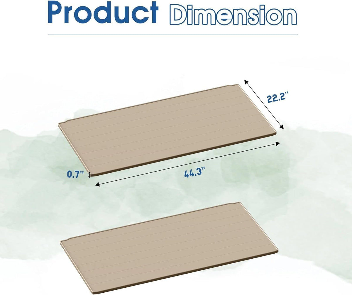 greesum 2 shelves of 26/50 cuft outdoor storage, close-up detail