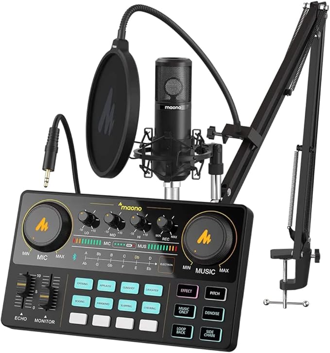 MAONO Podcast Equipment Bundle Audio mixer All-in-One Podcast Production Studio by MAONO