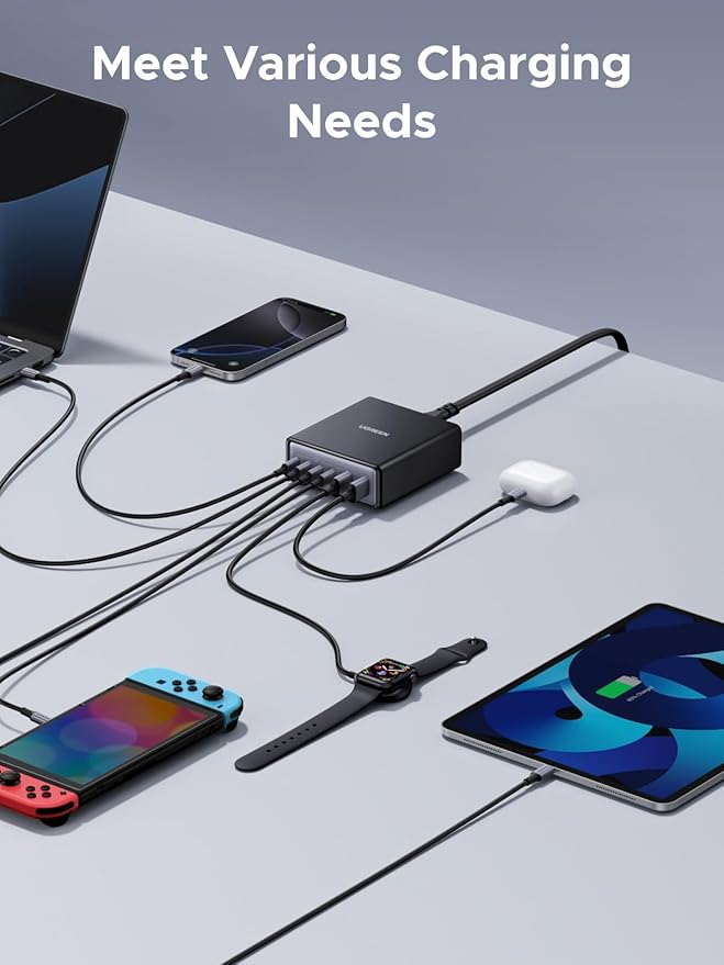 UGREEN 100W USB C Charging Station, 6-Port GaN Desktop Charger - Image 3