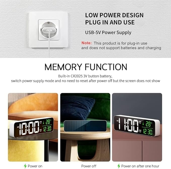 Digital Clock, Clock For Bedroom, Clocks For Living Room Decor, Desk Table Clock - Image 8