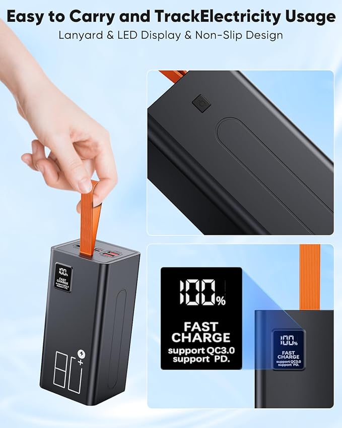 80000mAh Portable Charger Power Bank High Capacity, Fast Charging 30W PD USB C - Image 9