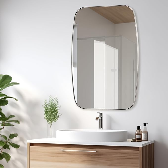 Brushed Nickel Bathroom Mirror, Living Room - Image 4
