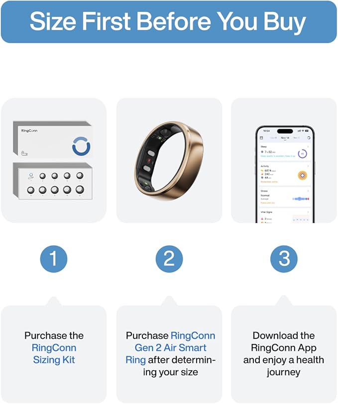 RingConn Gen 2 Air, Ultra-Thin AI Smart Ring, 10-Day Battery Life, - Image 2