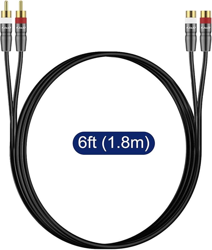 J&D 2 RCA Extension Cable Male to Female, Copper Shell Gold-Plated 2RCA Male to - Image 7