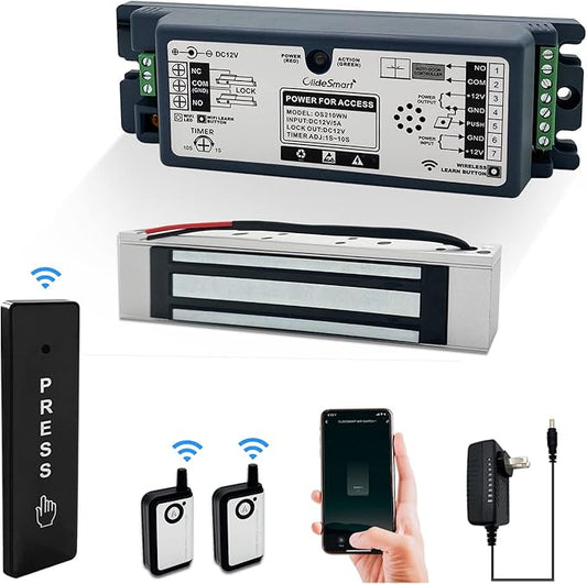 2.4GHz WiFi Access Control 400lb Holding Force Electic Magnetic Door Lock by OlideSmart