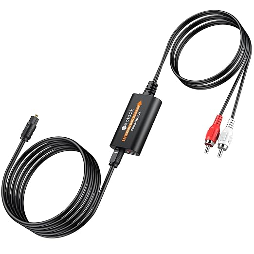 Neoteck 192kHz DAC Converter 5.9ft/1.8m Optical to RCA Cable SPDIF to RCA by Neoteck