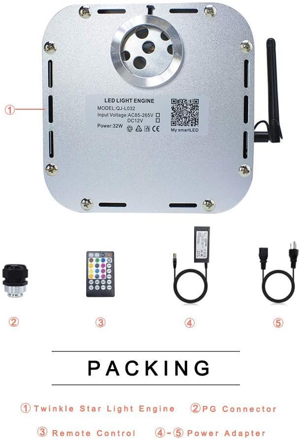 AZIMOM High Brightness 32W Twinkle Fiber Optic Light Source RGBW Light Box - Image 7