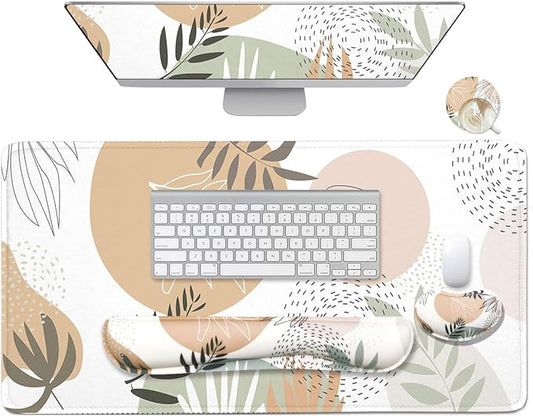 4-in-1 Large Mouse Pad, Keyboard Wrist Rest Pad & Wrist Support Mousepad Set by WBWEIRDBEAST