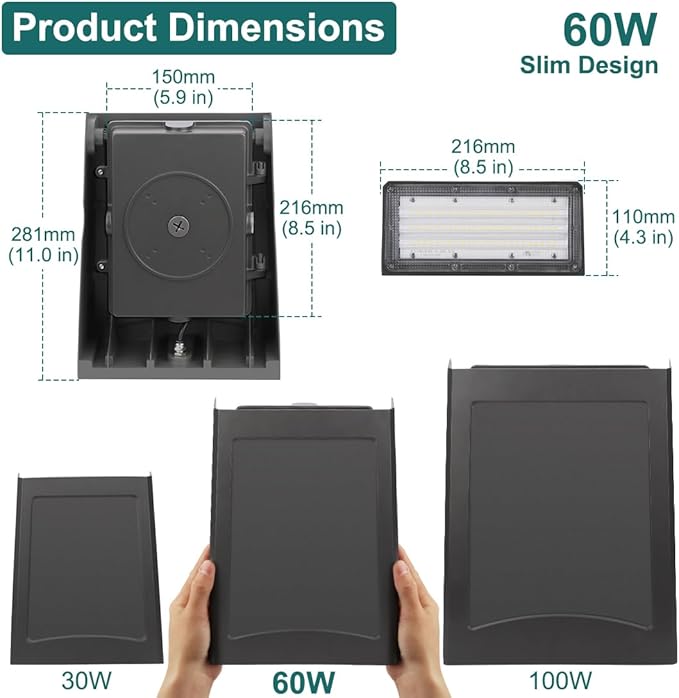 kadision 60W LED Wall Pack Light - Image 5
