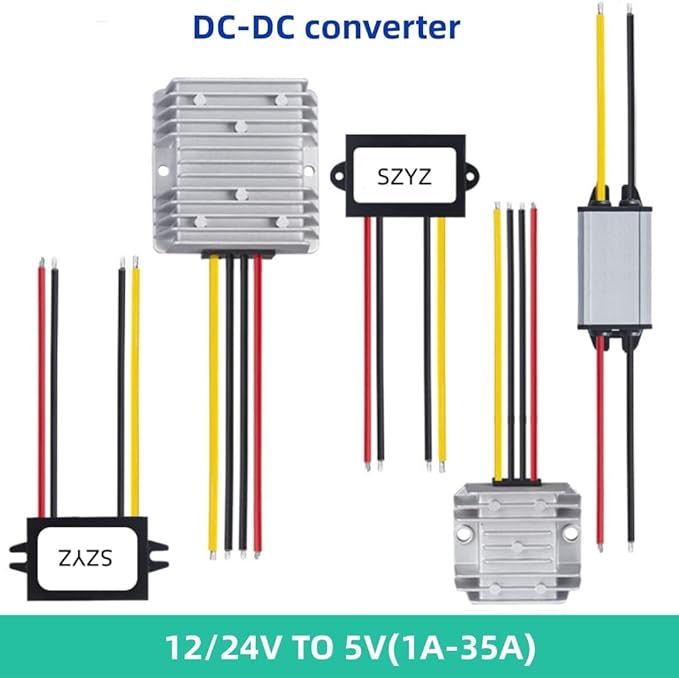 2-Pack Waterproof IP68 DC-DC Buck Converter, 12V/24V to 5V 3A Step Down Voltage - Image 5