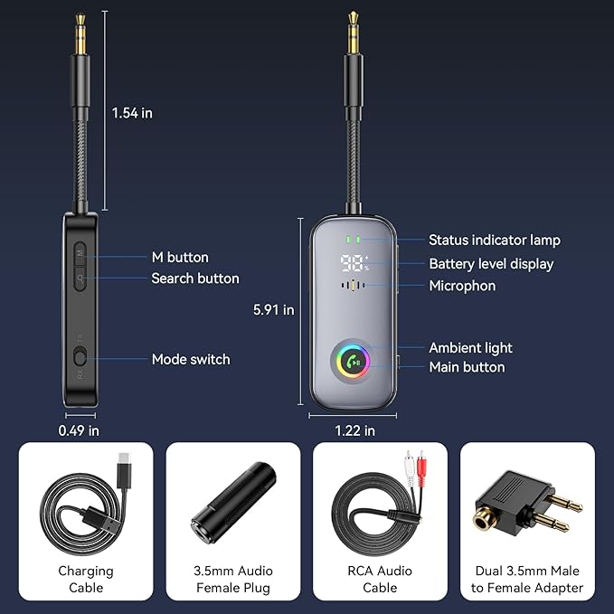 2025 Pro Bluetooth Receiver Transmitter, 2-in-1 Wireless Audio Adapter - Image 9