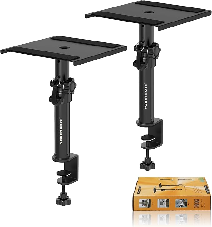 Vondynote Set of 2 Desktop Clamp Speaker Stands Short Studio Monitor Stands by Vondynote