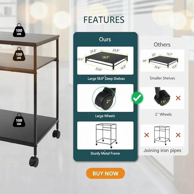 Heavy Duty 3-Tier Printer Stand - Image 4