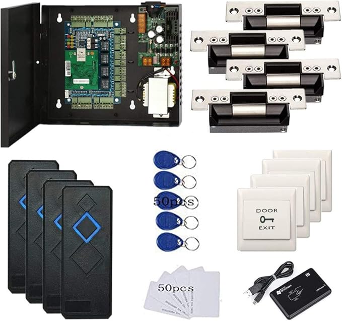 MENGQI-CONTROL 4 Doors Access Control Security Kits by MENGQI-CONTROL
