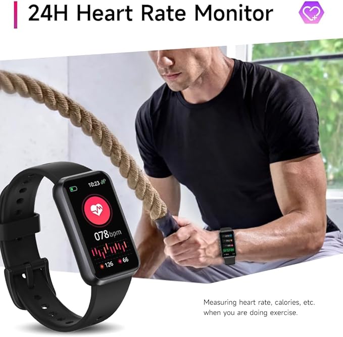 USMECBL Fitness Trackers, Blood Oxygen Heart Rate Sleep Monitor, Smart Band - Image 3