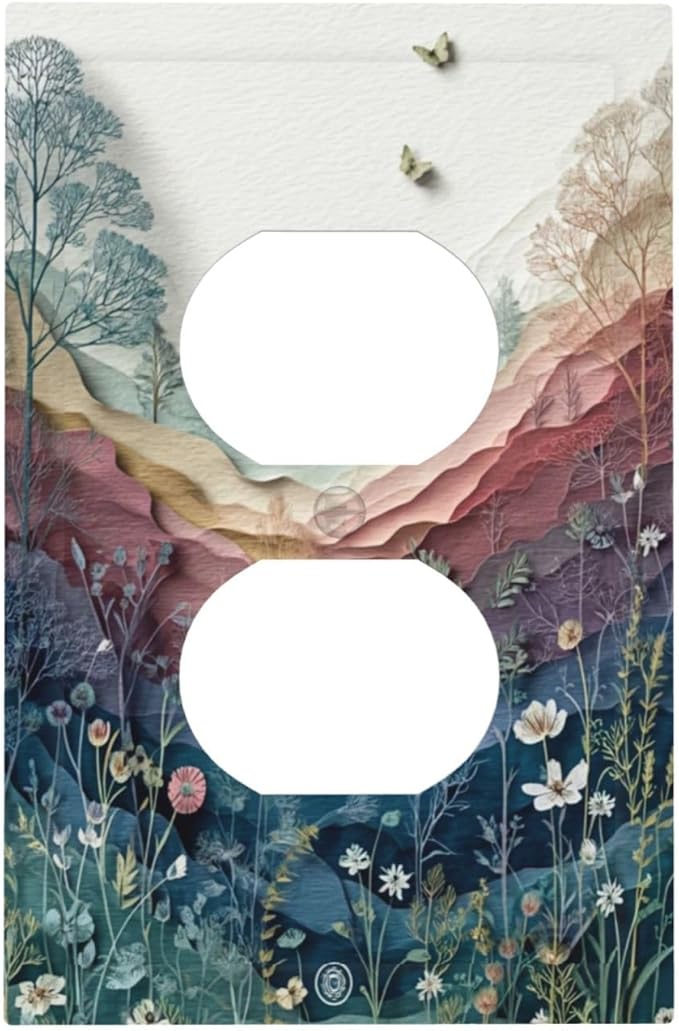 Bvtewkhz Wildflowers Rustic Flowers Floral Plants Duplex Outlet Wall Plate by Unknown