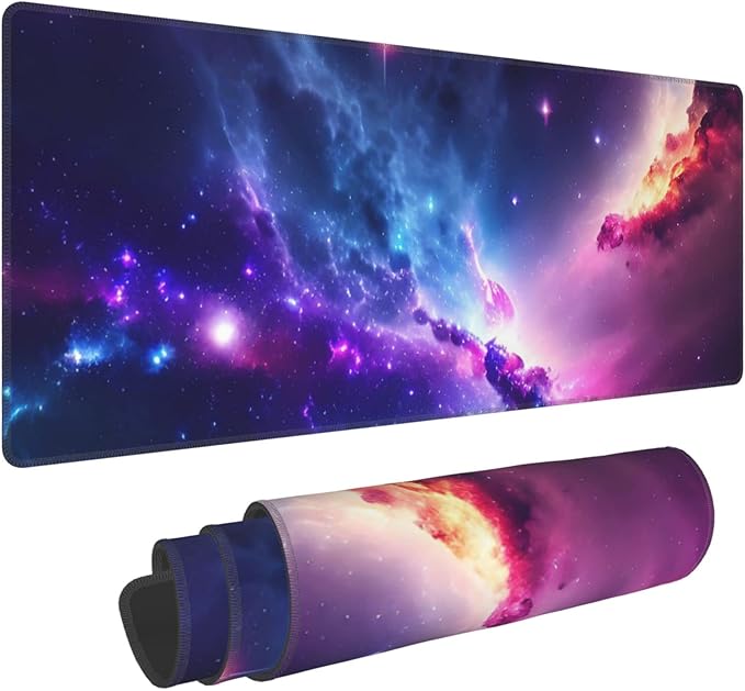 Colorful Night Sky Extended Big Mouse Pad Large, XL Gaming Mouse Pad Desk Pad by CANFLASHION