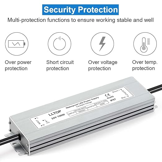 LLTOP LED Driver 100 Watts 100-264V AC to 24V DC 4.16A Power Supply Waterproof - Image 2