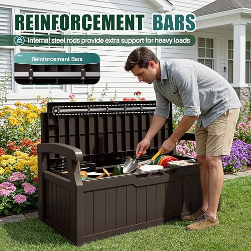 devoko 80 gallon storage bench deck box waterproof&lockable, package contents