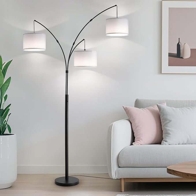 Fansdrick Floor lamp with Remote, 3 Light Arc Floor Lamps - Image 2