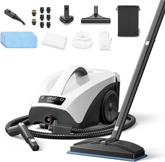 GROBELL Steam Cleaner: 40s Fast Heating-0.66Gal Large Tank-21 PCS Kit-No by GROBELL